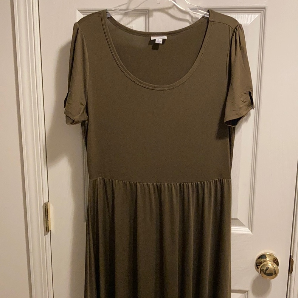 LuLaRoe Women’s Olive Green Dress (Size L)
